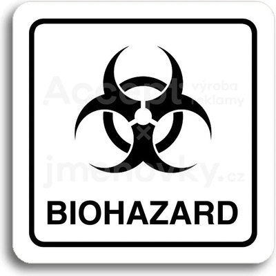 ACCEPT Piktogram biohazard II - bílá tabulka - černý tisk