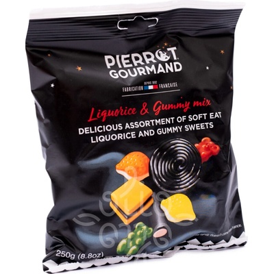 Pierrot Gourmand Mix francúzskych lekoricových a gumových želé cukríkov 250 g