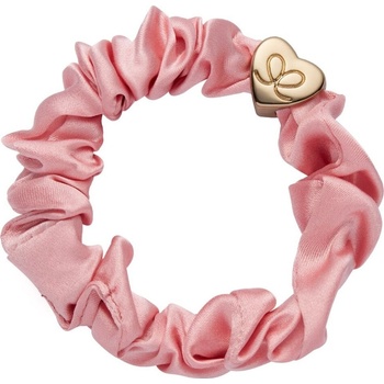 By Eloise London Gold Heart Silk Scrunchie farba Mellow Yellow