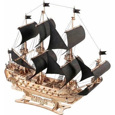 BusyKids Storm of the Seas 3D dřevěná loď, black