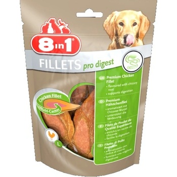 8in1 8in1 Fillets pro Digest S - пилешки филенца обогатени със съставки за добро храносмилане за кучета 80 гр