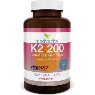 Medverita Vitamín K Vitamk7 Menachinón-7 200 mcg 120 kapsúl