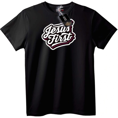 NOONEBRAND Тениска Иисус първи - 2XL, Black