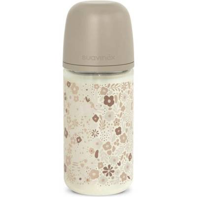 Suavinex Wonderland SX PRO +3 MF detská fľaša Cream-Coloured Flower 240 ml