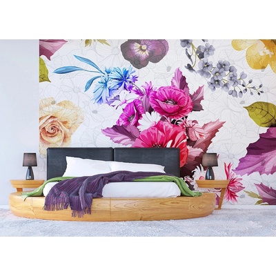 AG Design FTNXXL-1229 Vliesová fototapeta Květinová stěna rozměry 360x270 cm