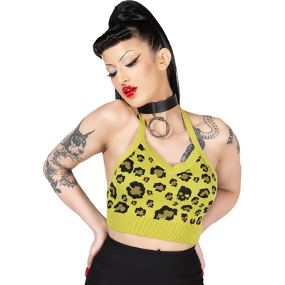 KILLSTAR дамски потник (топ) KILLSTAR - Skulleo Halter - зелен - KSRA010891