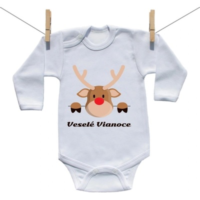 Boodyy Body s dlhým rukávom Veselé Vianoce so sobom