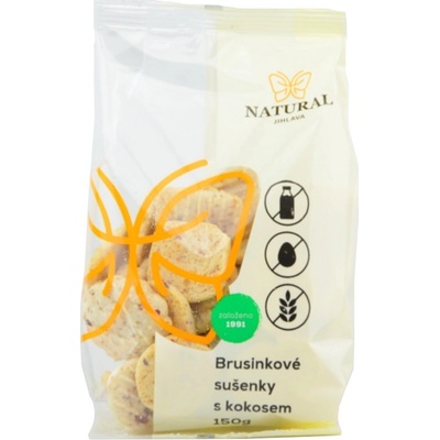 Natural Jihlava Brusinkové sušenky s kokosem bezlepkové 150 g