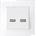 ELMARK ДВОЕН usb КОНТАКТ СТЪКЛЕНА РАМКА БЯЛ (195028/wh)