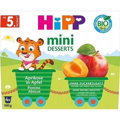 HiPP BIO Ovocný príkrm jablka a marhule 4×100 g