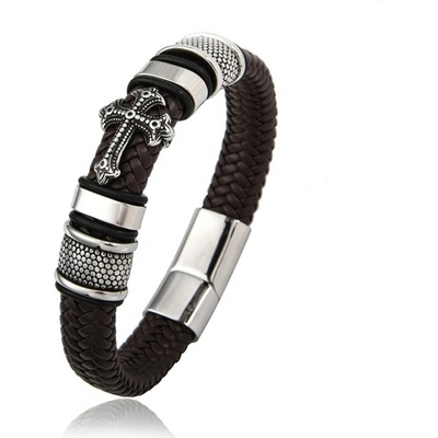 Amparo Miranda Kožený náramok Cross 278 Black