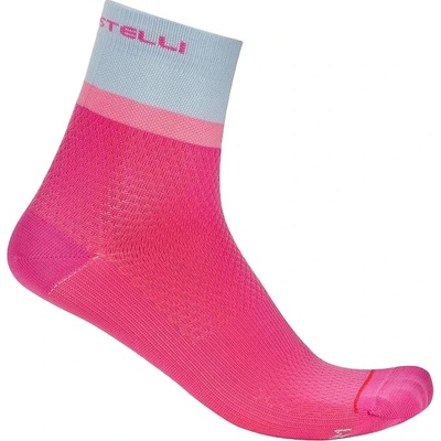 Castelli Дамски чорапи за колоездене Castelli Women's Tonal Logo 12 Sock Cycling socks - Violet Pink / Winter Sky-Rosa Gi - размер 39-41 (EU) (207-1179-0412)