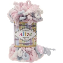 Alize příze Puffy color 5864 bílá, růžová, šedá