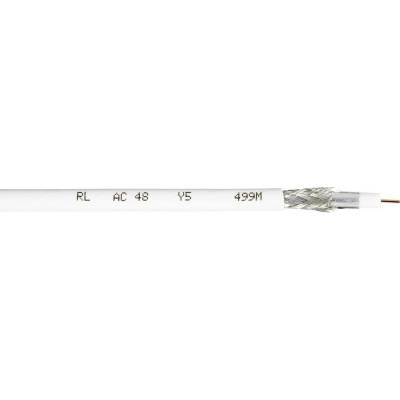 Interkabel AC 48-100 koaxiálny kábel, Vonkajší Ø: 6.90 mm, 75 Ω, 100 dB, biela, 100 m