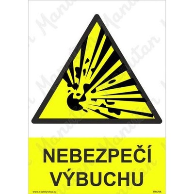 Manutan Nebezpečí výbuchu, samolepka 210 x 297 x 0,1 mm A4