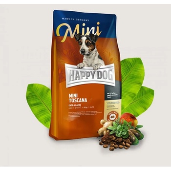 Happy Dog Supreme Mini Toscana - храна за кучета над 1г от мини и малки породи, с патешко и сьомга 800gr