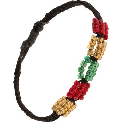 Šperky eshop černý pletený šňůrkový barevné korálkové ovály S18.23