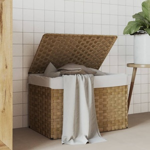 vidaXL Кош за пране с капак, 55, 5x35x34 см, полиратан (372049)