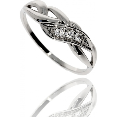 Zlatnictví Helios Propletený prsten se zirkony 205