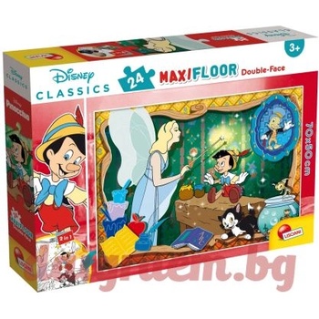 Lisciani Пъзел lisciani 86672 - 24 части - Пинокио, двулицев пъзел (li86672)