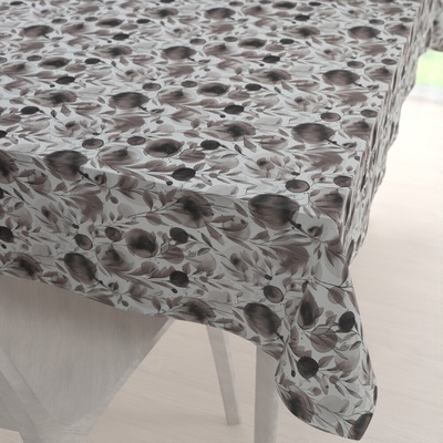 Biante Dekoračný obdĺžnikový obrus Rongo RGP-504 Hnedé popínavé lístky na bielom 80x120 cm