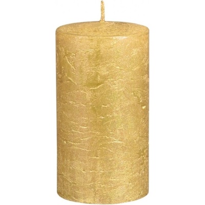 Nohel Garden Svíčka VÁLEC METALIK rustikální zlatá d6x9cm | Zboží Auto
