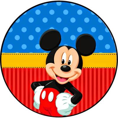 1x Mickey Mouse – puntíkované a pruhované pozadí – jedlý papír na dort – Hledejceny.cz
