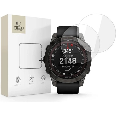 Tech-Protect glass fit+ 2-pack закалени защитни стъкла за garmin fenix 7 / 7 pro прозрачно