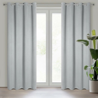 Eurofirany Záves 140x250 cm zatemňujúci sivý na kovové krúžky AMARO