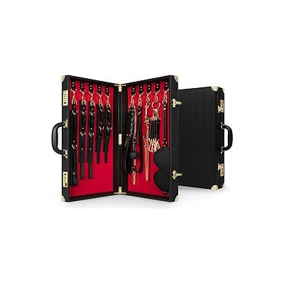Bedroom Fantasies Bondage Suitcase PU Leather 13 ks, sada pre pokročilých bdsm
