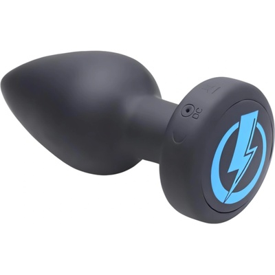 XR Brands Zeus - безжичен E-Stim анален вибратор (черен)