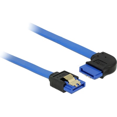 Delock SATA 6 Gb/s розетка права SATA розетка под прав ъгъл 20 cm синя със златни щипки Кабел 84989 (84989)