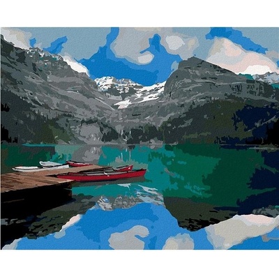 zuty Malování Podle Čísel Lodě Na Jezeře Dennis Frates 80 x 100 Cm Plátno Rám