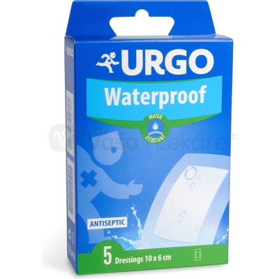 Urgo Waterproof vodeodolná náplasť 10 x 6 cm 5 ks