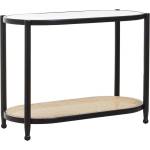 Premier Housewares Черна/в естествен цвят конзолна маса със стъклен плот 49x100 cm Cebu - Premier Housewares (5528601)