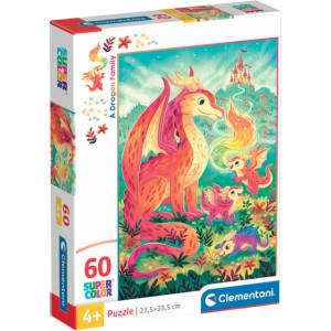 Clementoni Детски пъзел Clementoni от 60 части - Драконско семейство (26600) - ozone