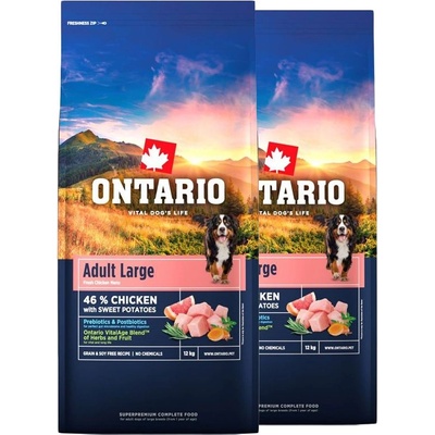 ONTARIO Adult Large Chicken & Sweet Potatoes 2 x 12 кг