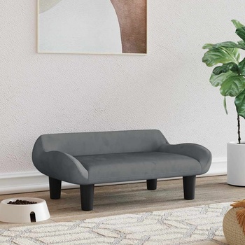 vidaXL Кучешко легло тъмносиво 70x40x24 см кадифе (171953)