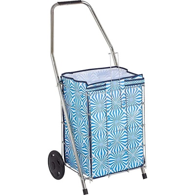 TopMebel Метална сгъваема пазарска количка Perilla Mini в сребрист цвят 48л 35x28x92см