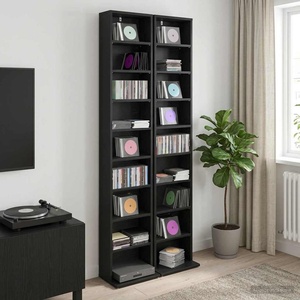 vidaXL Кабинет за CD 2 бр. Черен дъб 33 x 23, 5 x 175 см (8012645)
