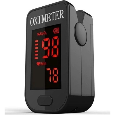 FitFaith pulzný oxymeter na prst - čierny