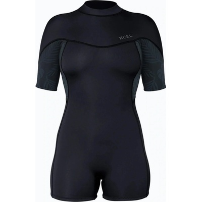 Dámský Xcel Axis Back Zip Spring 2 mm black/palm/monstera print