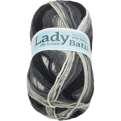 Lady de Luxe BATIK 100 g – 604 biela, sivá