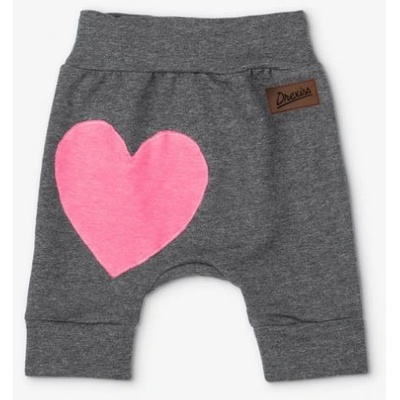 Drexiss kraťasy baggy HEART GRAFIT neon pink