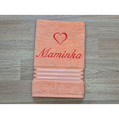 Povlečení Plus osuška maminka se srdíčkem 70 x 140 cm linie lososová