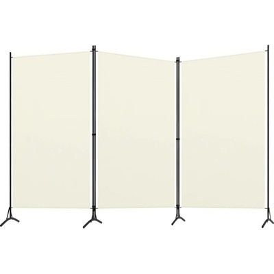vidaXL 3-dílný dělič místností bílý 260x180 cm látka