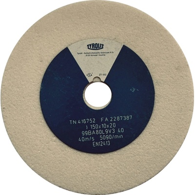 Tyrolit Brusný kotouč plochý 150 x 10 x 20 mm 99BA80L9V40 T416752