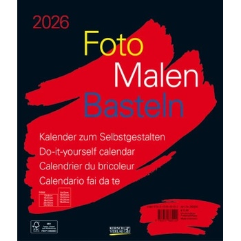Korsch Verlag GmbH Foto-Malen-Basteln Bastelkalender schwarz groß 2026