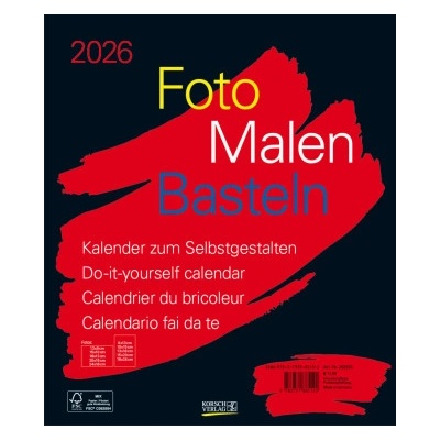 Korsch Verlag GmbH Foto-Malen-Basteln Bastelkalender schwarz groß 2026 | Korsch Verlag