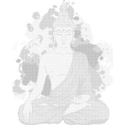 ZUTY Bodkovanie - MEDITUJÚCI ORANŽOVÝ BUDDHA Rámovanie: vypnuté plátno na rám, Rozmer: 40x50 cm
